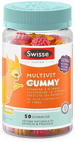 SWISSE JUNIOR MULTIVIT GUMMY 50 GOMMOSE, Fragola e arancia