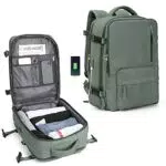 SZLX Borse da Cabina per easyjet 45x36x20 zaino da viaggio donna Ryanair 40x20x25 Bagaglio a Mano con porta usb zaino da viaggio aereo bagaglio a mano zaino per laptop Casual DaypackVerde scuro