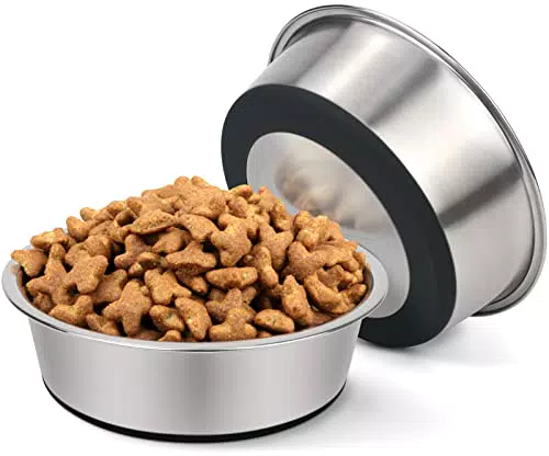 TagME 2 x 520ml ciotola per cani in acciaio inox, con Fondo in silicone