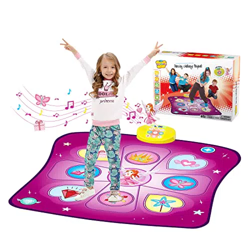 Tappetino da Ballo per Bambini, Tappetini da ballo Bambina Giocattolo Tappeto Musicale da ballo con 9 Demo