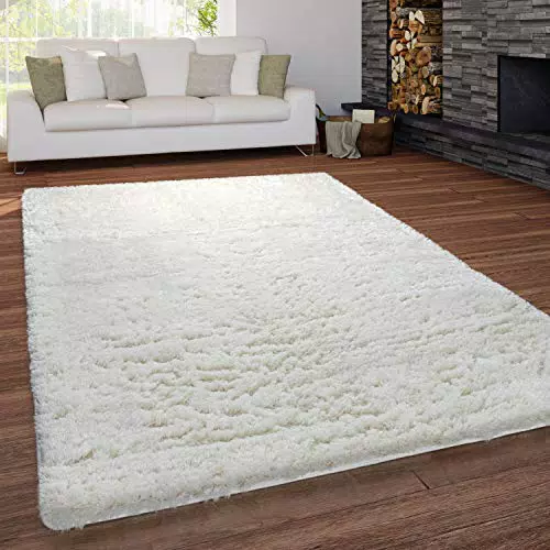 Tappeto Salotto Moderno Pelo Lungo Shaggy Lavabile Monocolore in Diversi Colori