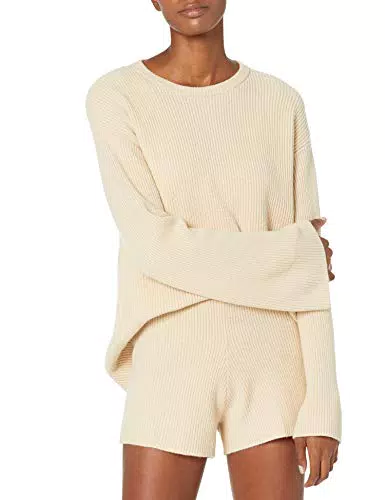 The Drop Alice, Maglione a Costine, con Girocollo e Apertura Sul Retro da Donna