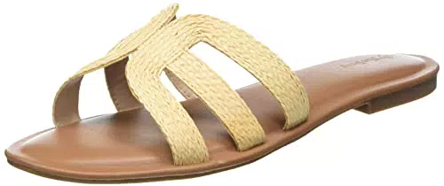 The Drop Monika Flat H-band Slide Sandal Donna, Beige