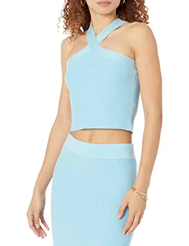 The Drop, top in maglia Zaire da donna, corto, scollo incrociato