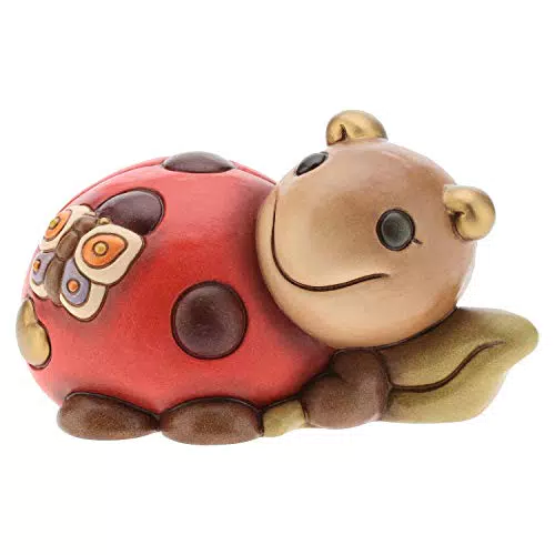 THUN - Coccinella con Farfalla - I Classici, Figure - Idea Regalo - Ceramica - h 10 cm - Formato Piccolo