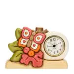 THUN, Orologio Analogico da Tavolo in Ceramica Decorata a Mano, Linea Hello Autumn