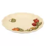 THUN - Piatto Centrotavola, Decorato con Fiori e Farfalle - Accessori e Decorazioni Casa - Linea Country - Formato Medio - Ceramica - Ø 25 cm