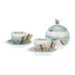THUN - Set 2 Tazzine caffè e zuccheriera - Linea Pioggia di Colori - Porcellana - 60 ml - ø 6