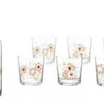 THUN - Set di Bottiglia e Sei Bicchieri in Vetro Cristallino Decorato - Linea Regali d'inverno - Idea Regalo Natale 2022 - Bottiglia 1 Lt; Bicchierino 36
