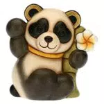 THUN - Soprammobile Panda Bandoo Decorato a Mano con bambù - Linea Slow Life - Idea Regalo - Ceramica - 8