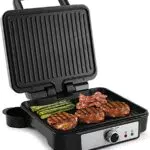 Tiastar Piastre Tostapane, Grill Elettrico Antiaderente 3 in 1 per Panini