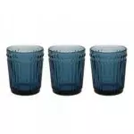 Tognana Dorico Set 3 bicchieri in pasta di vetro blu cc 300