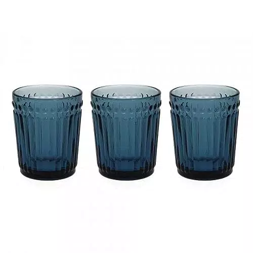 Tognana Dorico Set 3 bicchieri in pasta di vetro blu cc 300