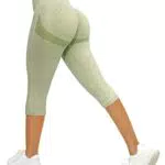 TOMEEK Pantaloni Sportivi da Donna 3/4 Pantaloni da Yoga Aderenti ad Alta Attesa con Leggings Push Up per Il Controllo della Pancia per Il Fitness Corsa in Bicicletta