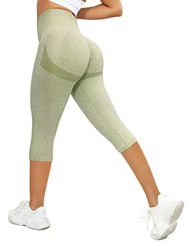 TOMEEK Pantaloni Sportivi da Donna 3/4 Pantaloni da Yoga Aderenti ad Alta Attesa con Leggings Push Up per Il Controllo della Pancia per Il Fitness Corsa in Bicicletta