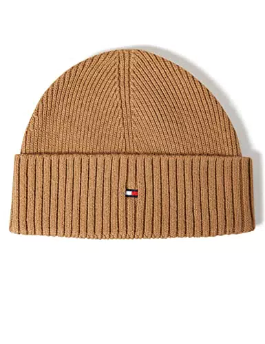 Tommy Hilfiger Berretto in Maglia Uomo TH Flag Short Beanie Berretto Invernale