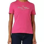 Tommy Hilfiger SLIM SIGNATURE C NK 1/2 SLV, Donna, Bright Cerise Pink