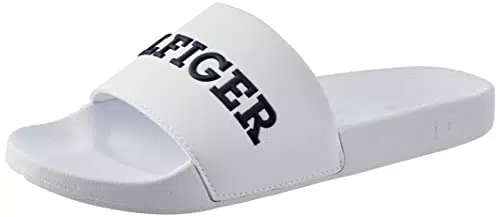Tommy Hilfiger Stampa 3D Hilfiger Pool Slide, Sandali a Ciabatta Uomo