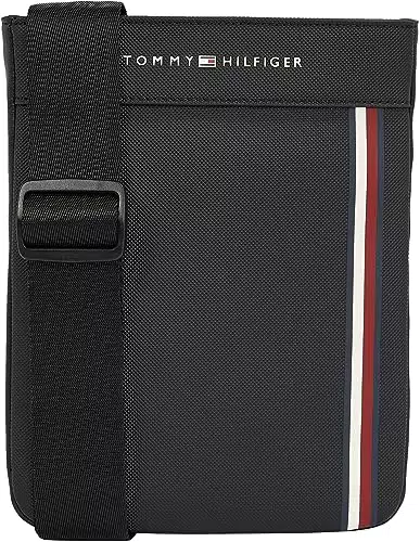 Tommy Hilfiger TH Pique Pu Mini Crossover, Uomo, Black