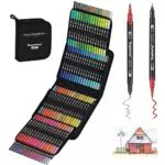 Tongfushop Pennarelli con Doppia Punta, 100 Colori Pennarelli Punta Fine