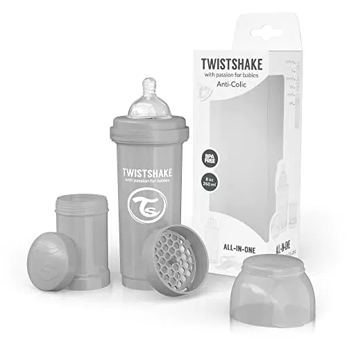 Twistshake Biberon anti-coliche 260 ml 2 + Mesi - Grigio