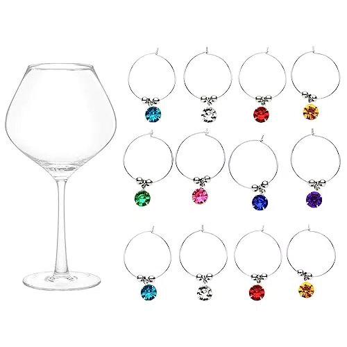 UPKOCH 16 pezzi calici da vino Bezaubert con diamanti colorati marcature di vetro bicchieri per compleanno matrimonio Bar Party