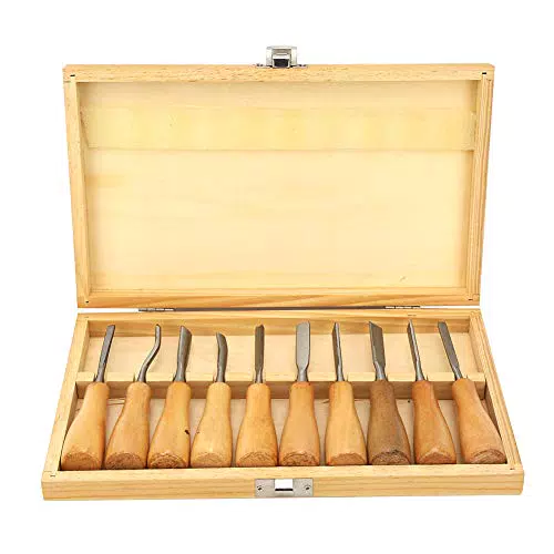 Utensile manuale, 10 pezzi di alta durezza manico in legno coltello da intaglio kit scalpello set utensile manuale per la lavorazione del legno