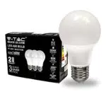 V-TAC Lampadina LED con Attacco E27 8, 5W A60 806 Lumen - 3000K Luce Bianca Calda