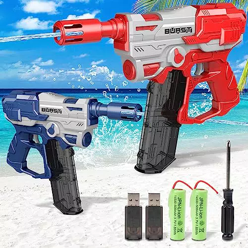 VATOS Pistola ad Acqua Elettrica 2 Confezioni, Pistole ad Acqua Automatiche da 10 metri per Bambini e Adulti