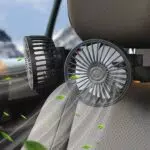 Ventilatore per Auto, Ruotabile Ventola Due Testa, Rotazione a 360° Ventola Veicolo Per SUV