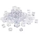 Vosarea 50 pezzi cubo forma quadrata di vetro lucentezza cubetti di ghiaccio finto artificiale acrilico cubetti di ghiaccio cristallino fotografia puntelli cucina decor