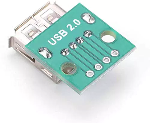 Walfront 10Pcs Adattatore da USB-A femmina a DIP, A breakout board da 2