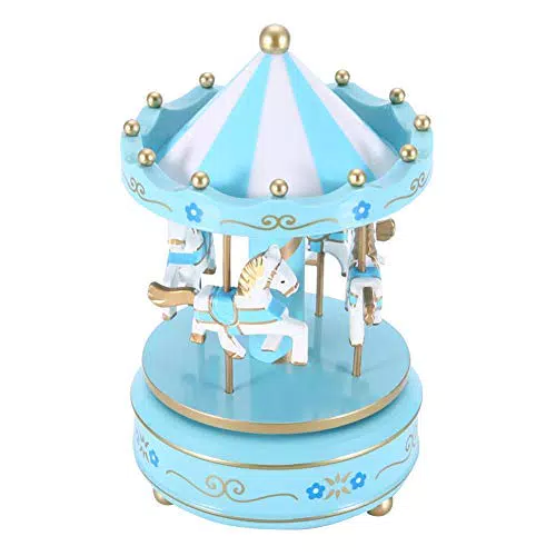Wifehelper Carillon a 4 Cavalli - Carillon a Girotondo Giostra Carosello Regalo per Fidanzata Bambini Bambini Festa di Natale