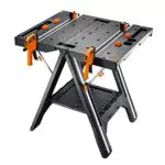 WORX WX051 Tavolo da Lavoro Pieghevole e Portatile Nero Pegasus con Morsetti integrati