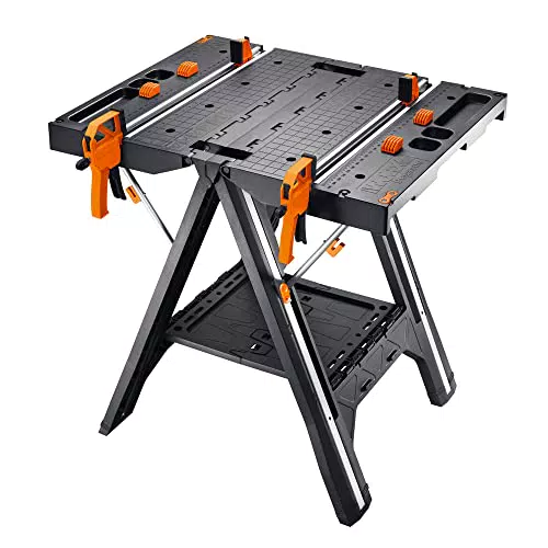 WORX WX051 Tavolo da Lavoro Pieghevole e Portatile Nero Pegasus con Morsetti integrati
