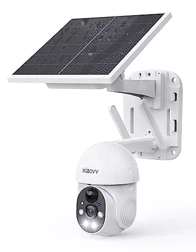 XIAOVV telecamera 2.4G wifi esterno senza fili, PTZ telecamera a pannello solare