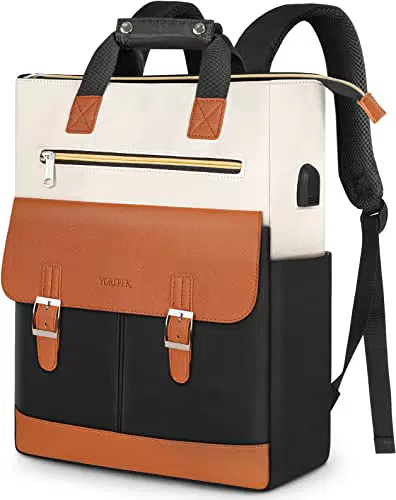 YOREPEK zaino per laptop donna 15, 6 pollici borsa per laptop zaino scuola ragazze adolescenti con porta di ricarica USB