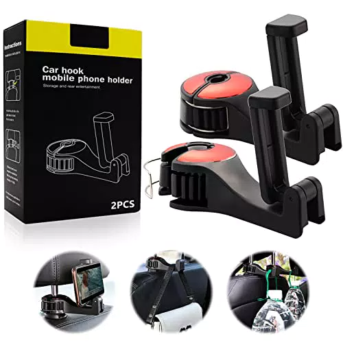 2 Pezzi Ganci Poggiatesta Auto, Car Headrest Hidden Hook