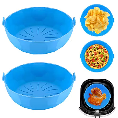 2 Pezzi Pentole in Silicone per Friggitrice ad Aria
