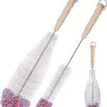 2 Pezzi Spazzola di Bottiglia con Manico Verticale per Bottiglie di Vetro Soda con Testa in Cotone Pulizia Delicata ed Efficace Senza Graffi