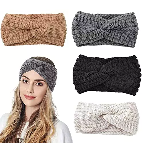 4 Pcs Fascia Capelli Invernale, Fascia da Donna, Fascia per Capelli da Donna Invernale Accessori Cerchietti