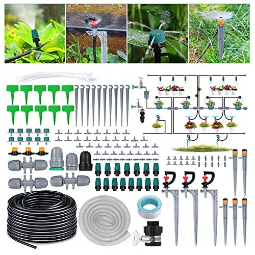Kit di irrigazione a goccia micro con ugello regolabile, 40 m + 2 m