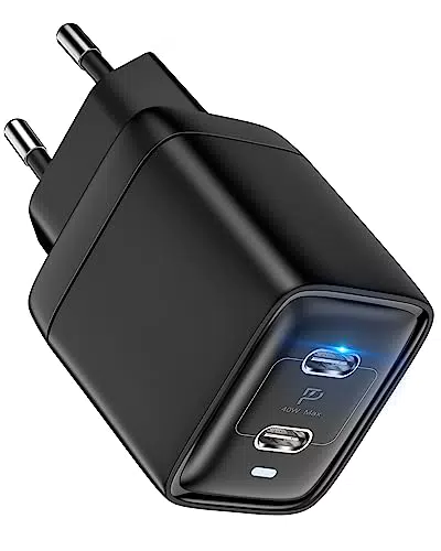 40W Caricatore USB C Per iPhone 14 13 12 Pro Max Caricabatterie USB C Presa Rapido Alimentatore da Muro a Ricarica Veloce Multiplo Spina USB Tipo C Per Samsung S23 S22 S21 Ultra S20 Pixel 7 Pro 6 5