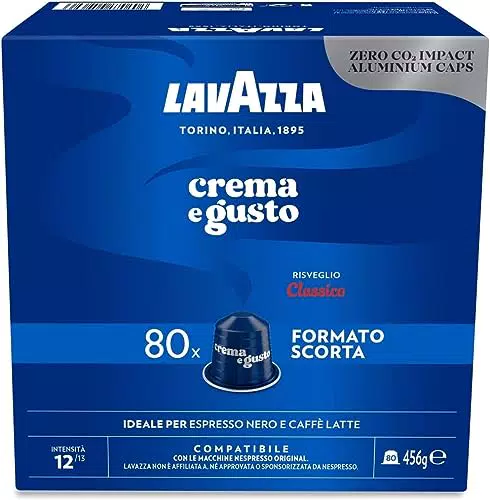 480 capsule caffè in alluminio Lavazza crema e gusto classico compatibili Nespresso