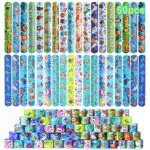Acuiwer Braccialetti Slap 50 Pezzi Animali Marini Slap Bracelets Schiaffo Bracciali Gadget Compleanno Bambini Festa Bomboniere Regalo Ragazze Ragazzi