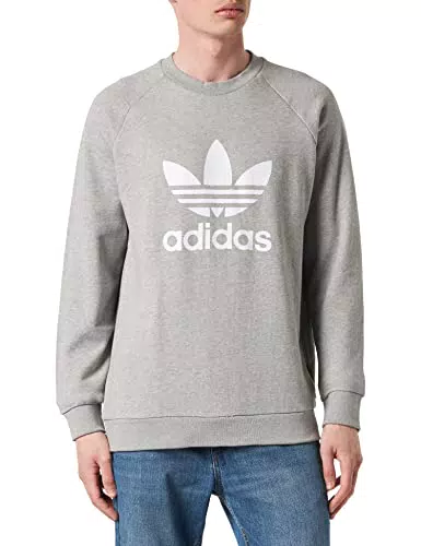 adidas IA4857 Trefoil Crew Maglia Lunga Medium Grey Heather M
