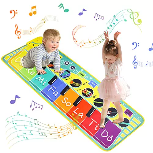 AGAKY Tappetino Musicale, Tappeto Musicale Bambini con 8 Tasti e 8 Strumenti