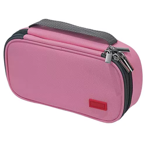 AIMEDIA Astuccio Grande Capacità con 3 Scomparti in Tela Monocromo Portatile Durevole