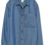 Amazon Aware Camicia in Chambray a Maniche Lunghe Bambini e Ragazzi