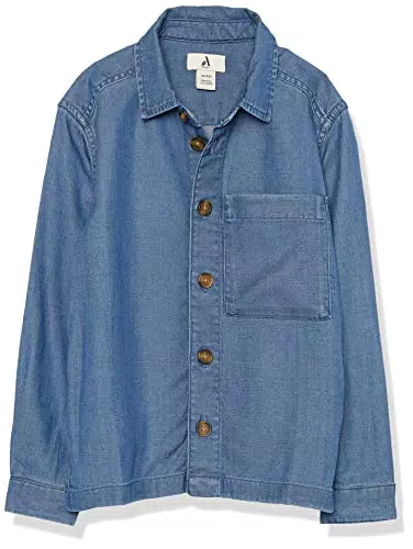 Amazon Aware Camicia in Chambray a Maniche Lunghe Bambini e Ragazzi